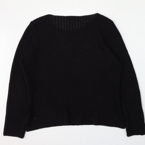 BHS Womens Black Round Neck  Polyester Pullover Jumper Size L