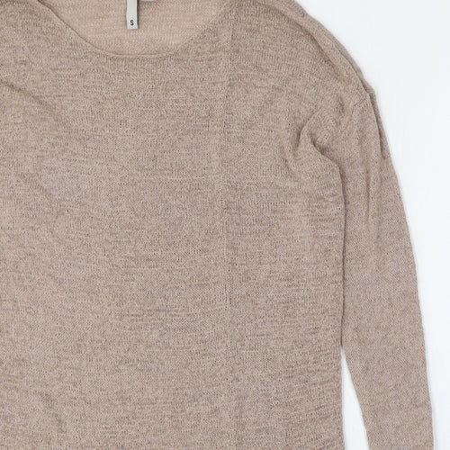 Divided by H&M Womens Beige Round Neck  Acrylic Pullover Jumper Size S