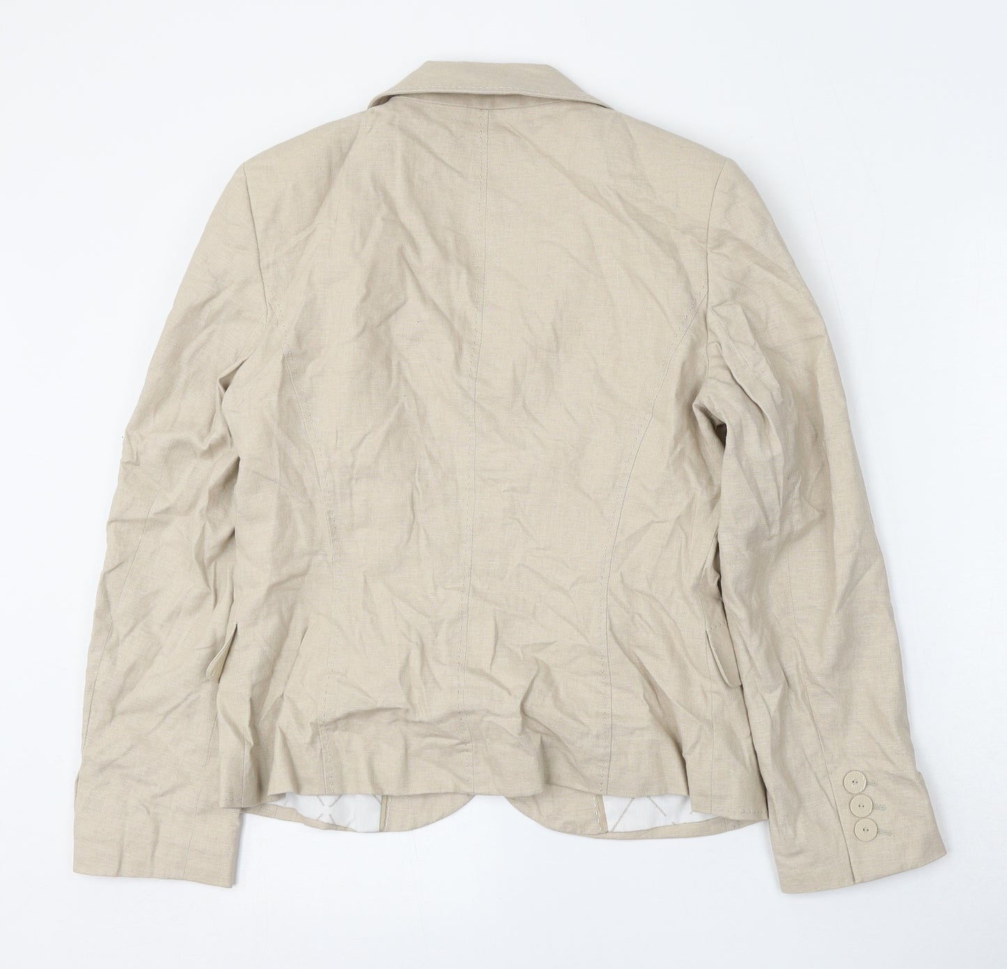 Marks and Spencer Womens Beige  Linen Jacket Blazer Size 12