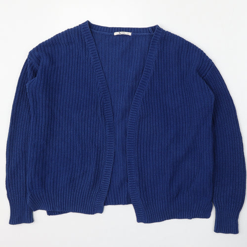 TU Womens Blue V-Neck  Cotton Cardigan Jumper Size 10