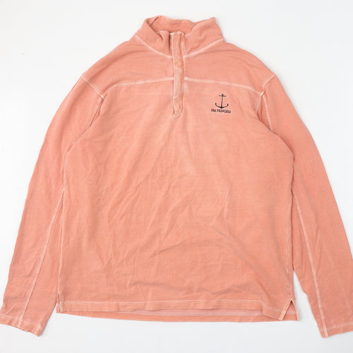 Preworn Womens Pink  Polyester Pullover Sweatshirt Size L  Zip