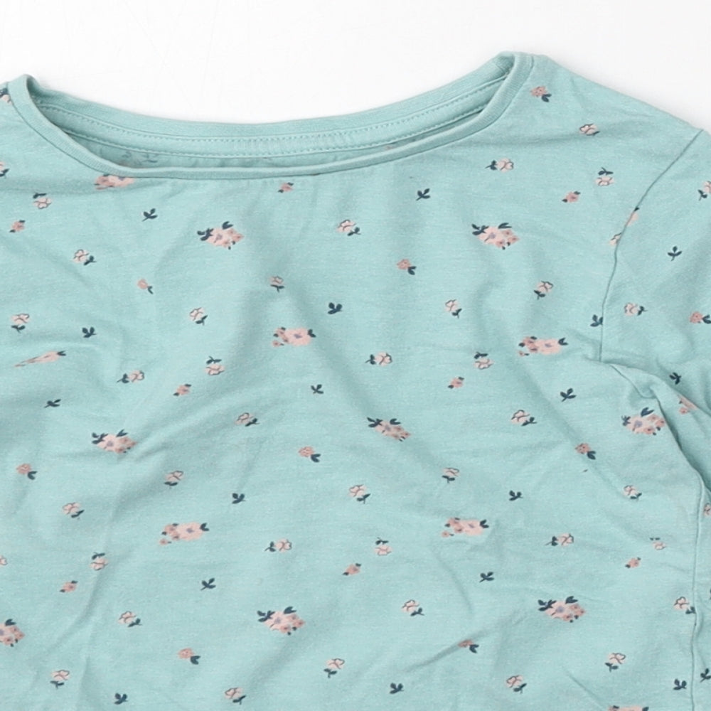 Dunnes Stores Girls Blue  Cotton Basic T-Shirt Size 5-6 Years Round Neck