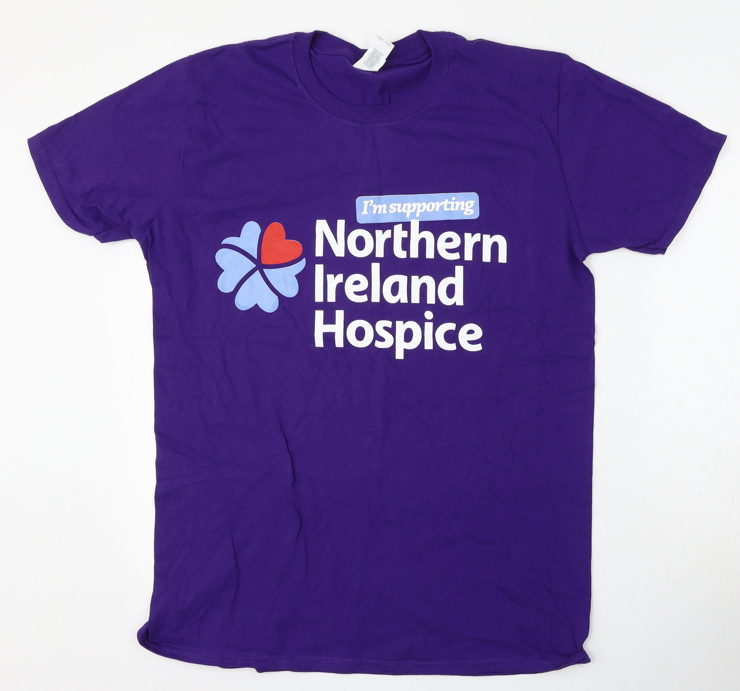 Northern Island Hospice Womens Purple  Cotton Basic T-Shirt Size L Round Neck
