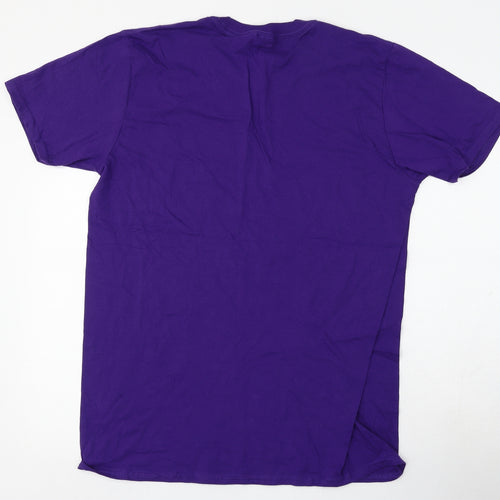 Northern Island Hospice Womens Purple  Cotton Basic T-Shirt Size L Round Neck
