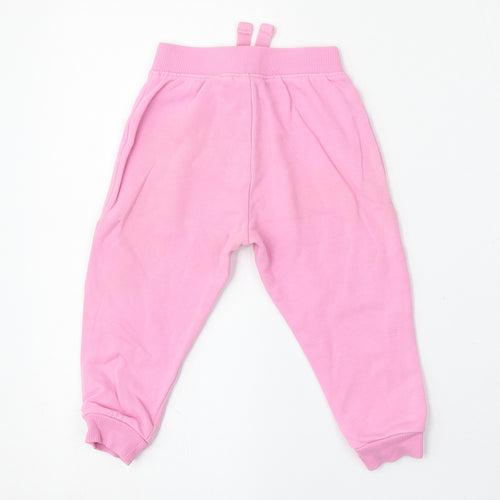 Dunnes Stores Girls Pink  Cotton Jogger Trousers Size 18 Months