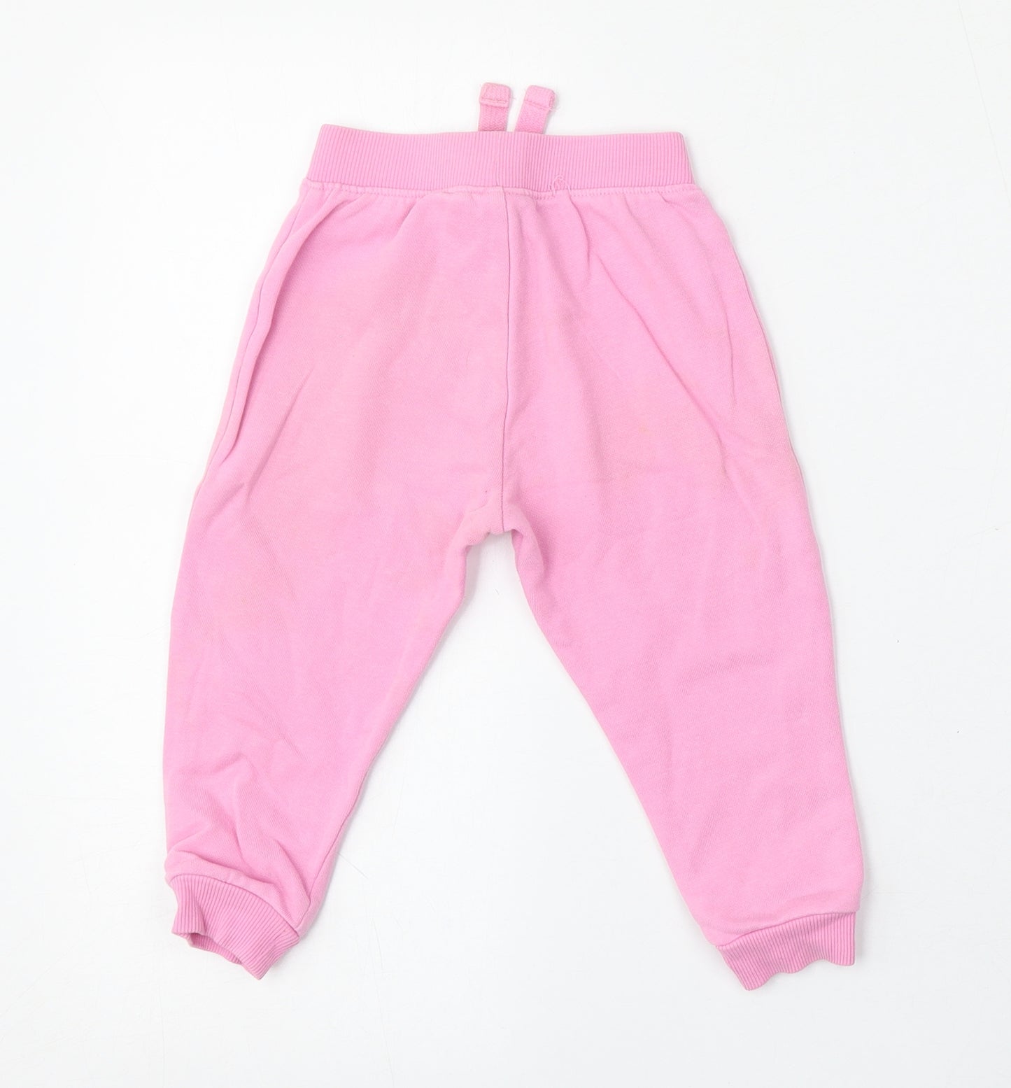 Dunnes Stores Girls Pink  Cotton Jogger Trousers Size 18 Months
