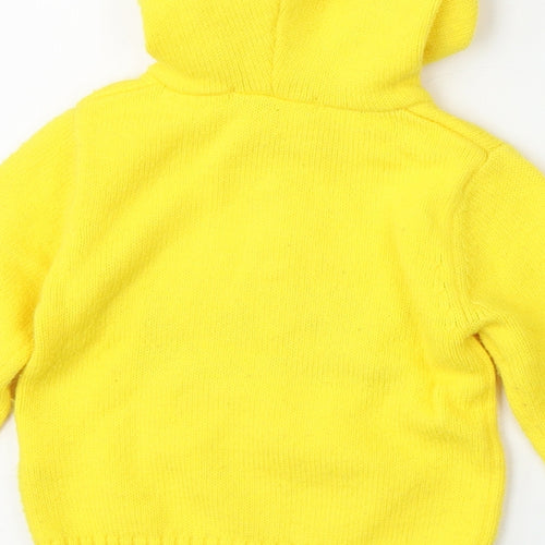 Cat stop Boys Yellow  Polyester Pullover Jumper Size 9-12 Months
