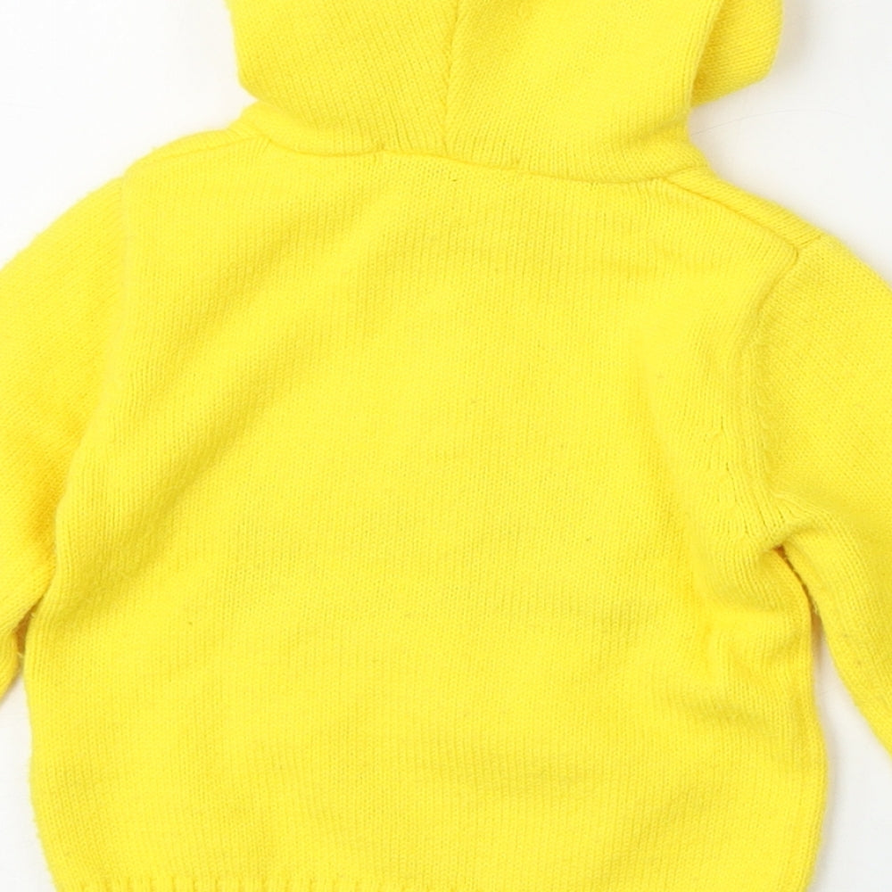 Cat stop Boys Yellow  Polyester Pullover Jumper Size 9-12 Months