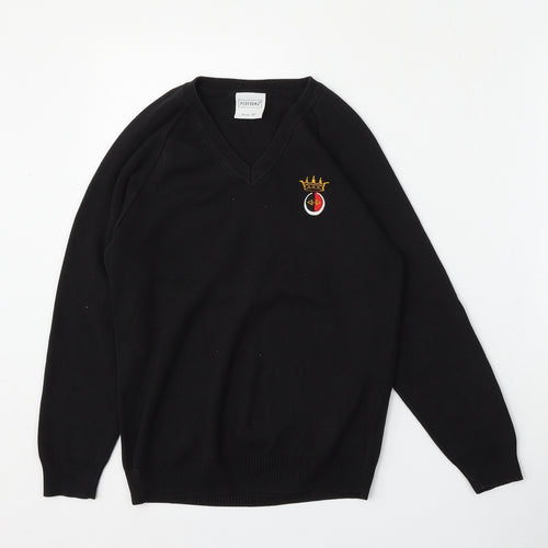 Performa Womens Black  Cotton Pullover Sweatshirt Size 2XS