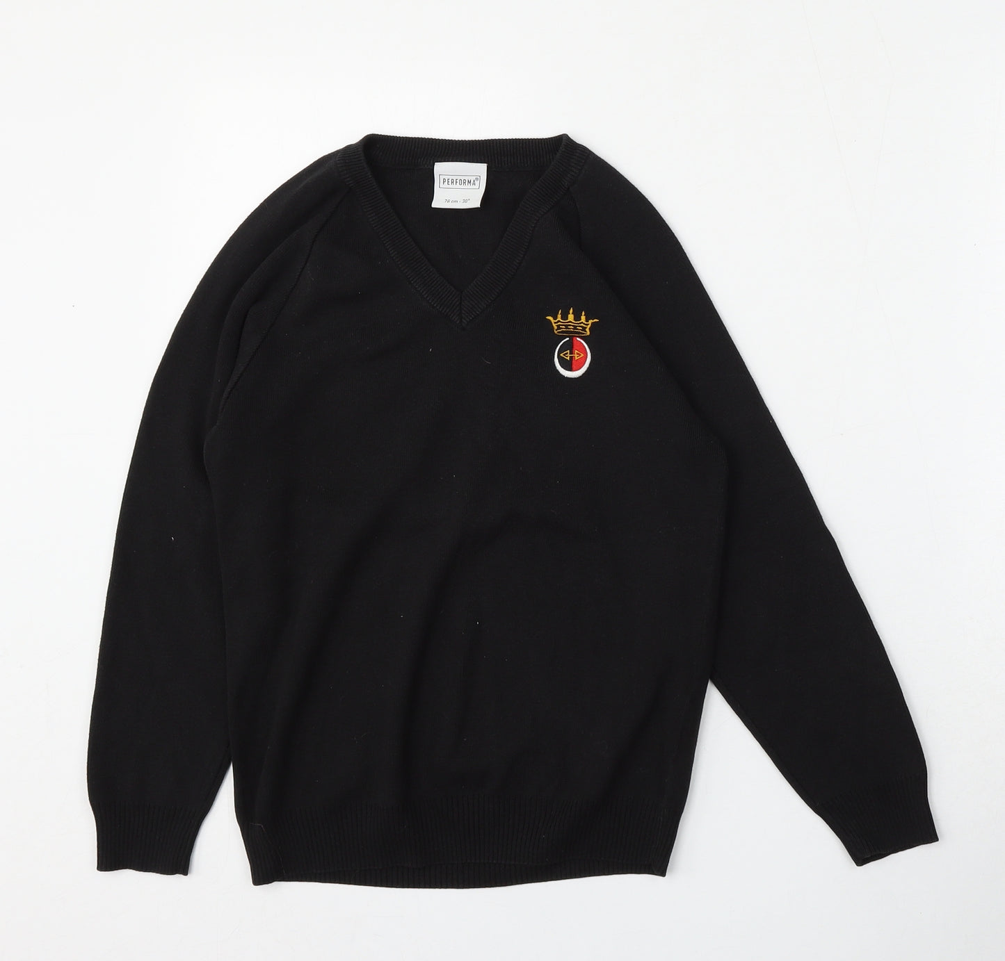 Performa Womens Black  Cotton Pullover Sweatshirt Size 2XS