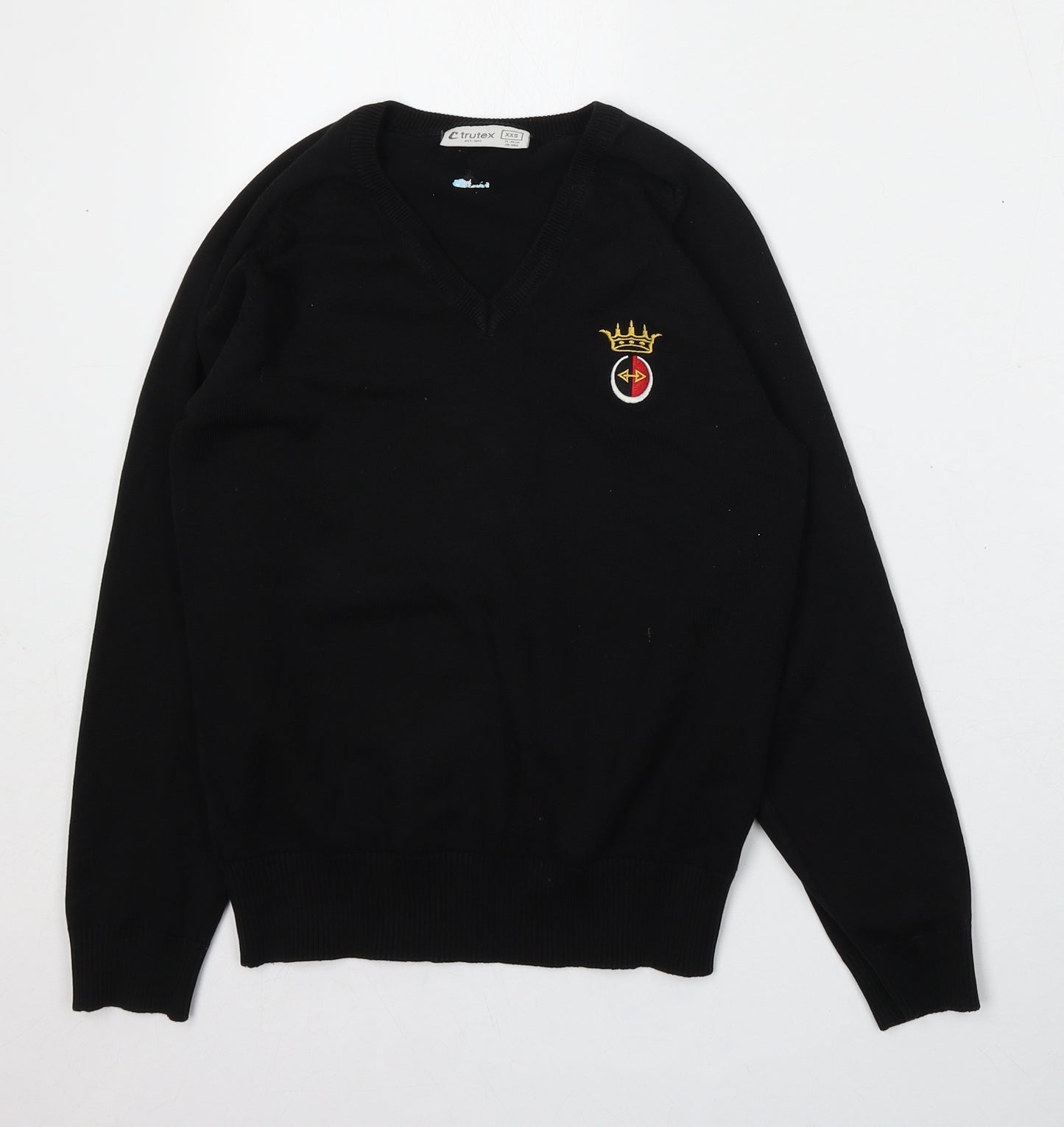 Trutex Womens Black  Acrylic Pullover Sweatshirt Size 2XS