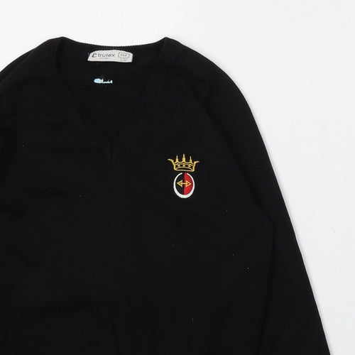 Trutex Womens Black  Acrylic Pullover Sweatshirt Size 2XS