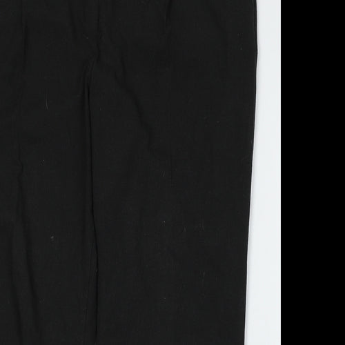 Marks and Spencer Womens Black  Polyester Trousers  Size 44 L28 in Regular Button
