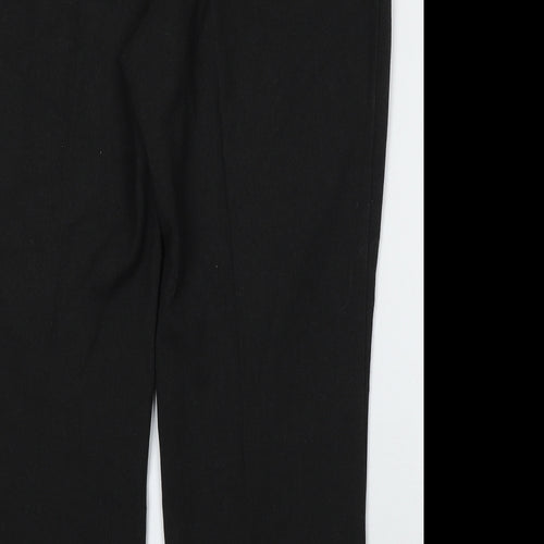 Marks and Spencer Womens Black  Polyester Trousers  Size 44 L28 in Regular Button