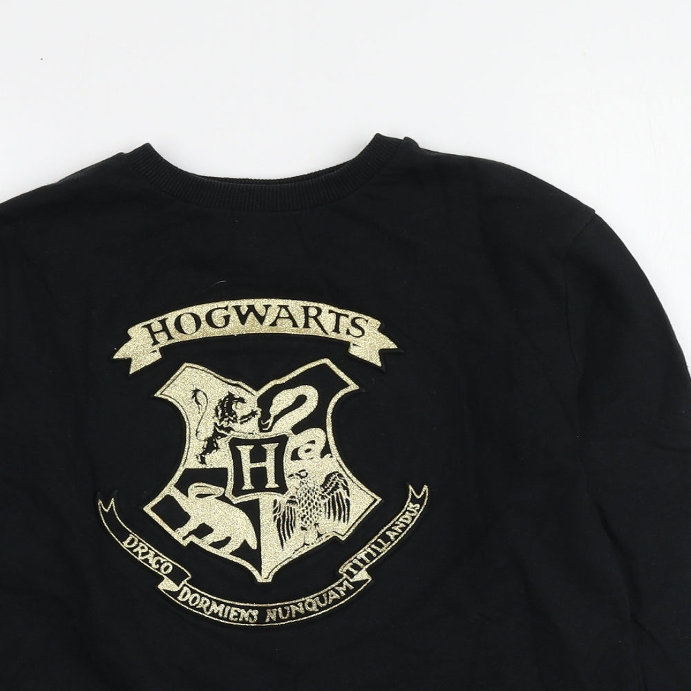 Harry Potter Girls Black  100% Cotton Pullover Sweatshirt Size 11-12 Years