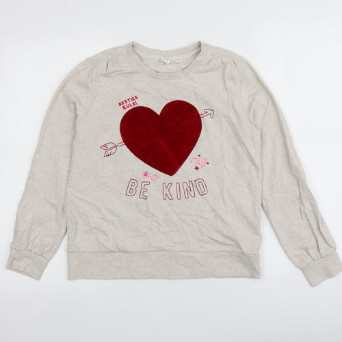 Gap Girls Grey Geometric 100% Cotton Pullover Sweatshirt Size 12-13 Years
