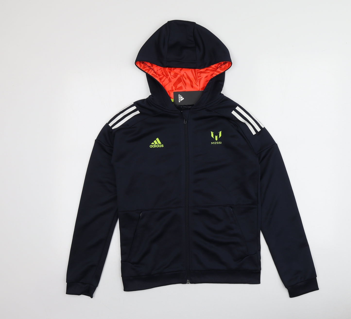 adidas Boys Blue  100% Polyester Full Zip Hoodie Size 11-12 Years   - Messi 10
