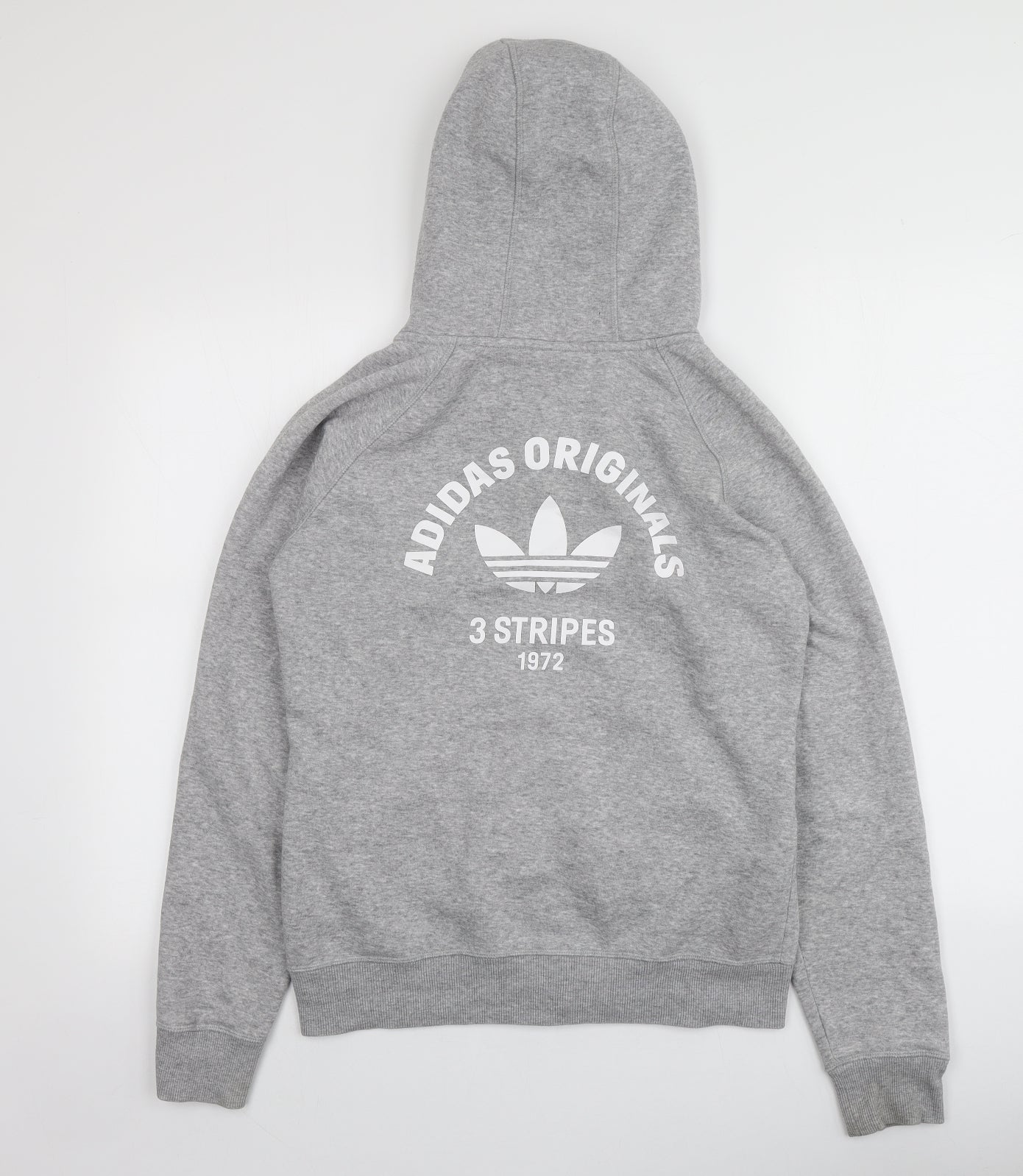 adidas Womens Grey  Cotton Full Zip Hoodie Size 12