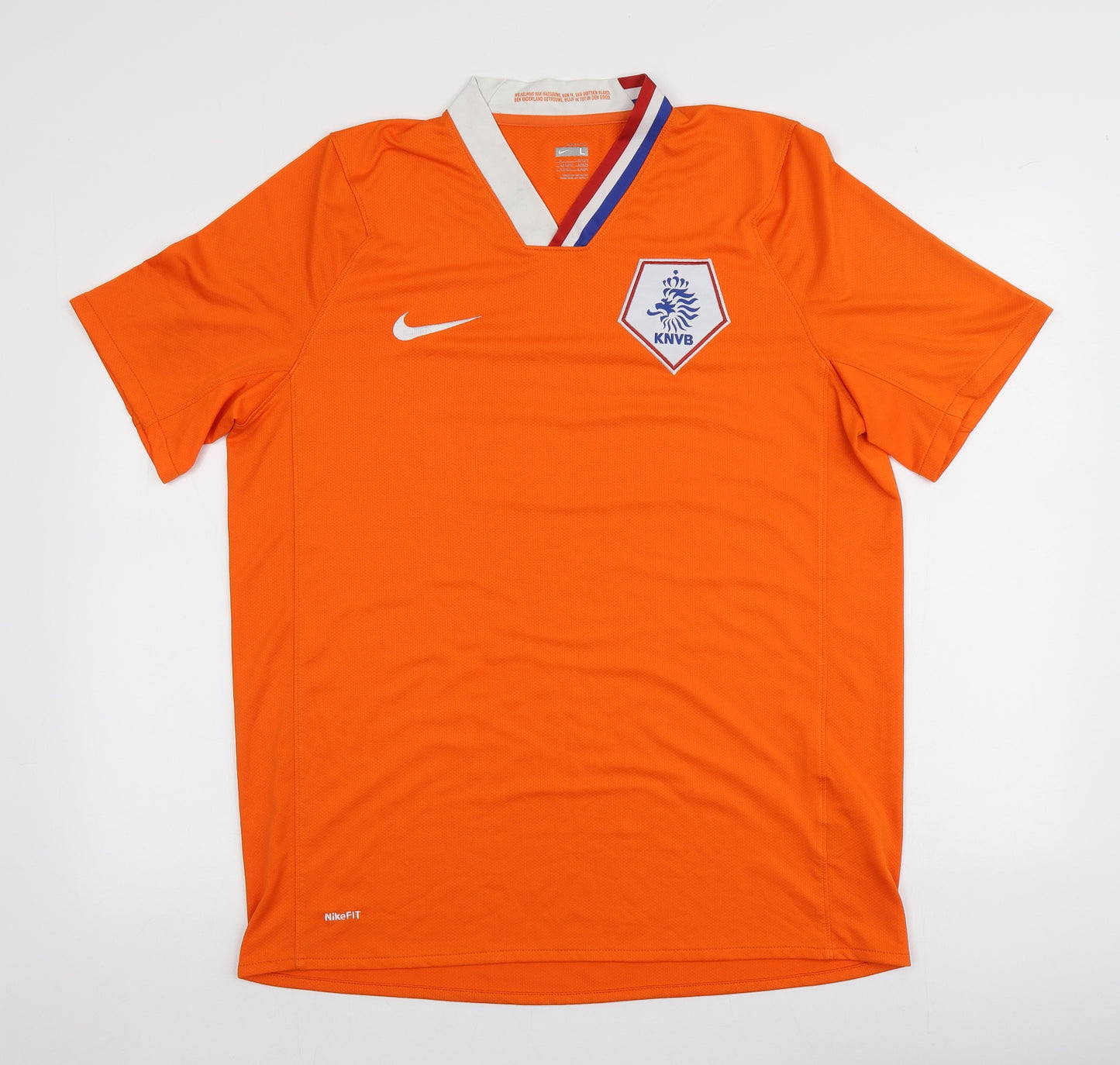 Nike Mens Orange  Polyester  T-Shirt Size L Round Neck  - KNVB FC