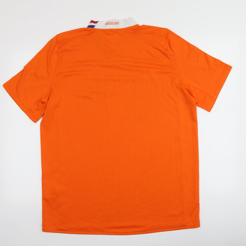 Nike Mens Orange  Polyester  T-Shirt Size L Round Neck  - KNVB FC