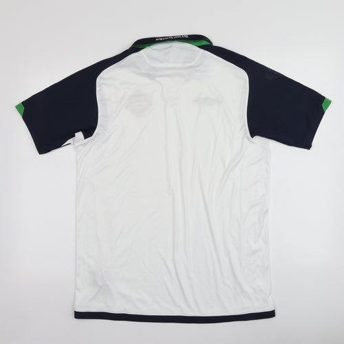 Umbro Mens White  Polyester  T-Shirt Size M Round Neck  - Northern Ireland Irish Football