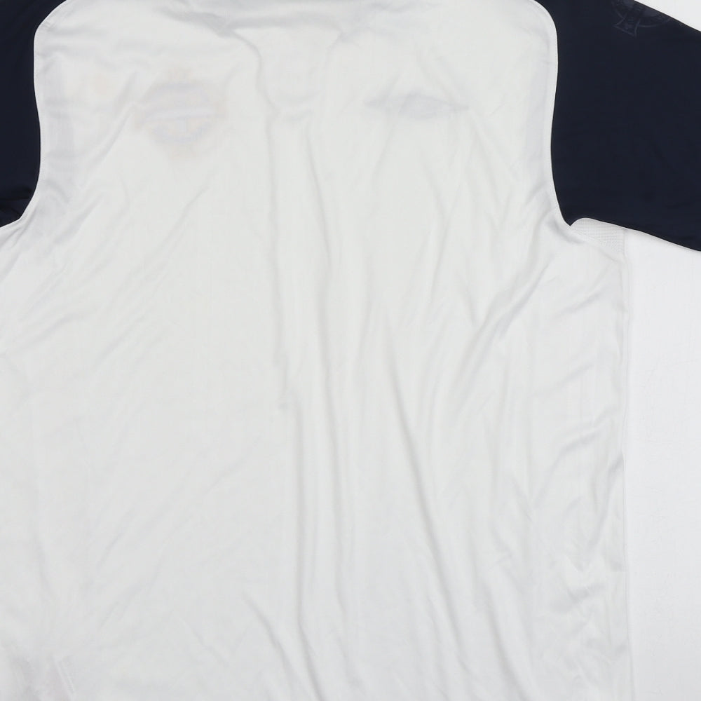 Umbro Mens White  Polyester  T-Shirt Size M Round Neck  - Northern Ireland Irish Football