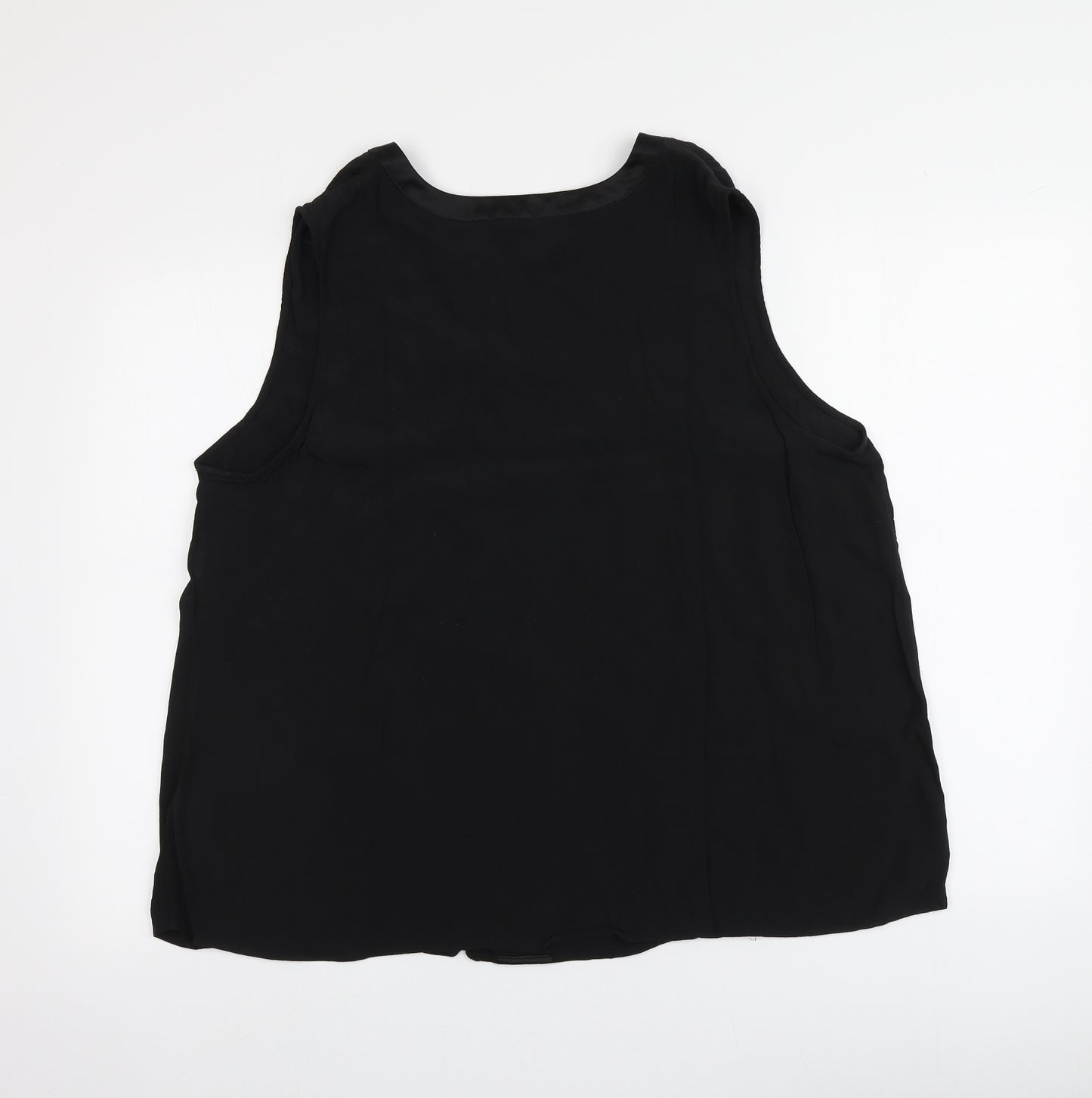 Monsoon Womens Black  Viscose Basic T-Shirt Size XL V-Neck