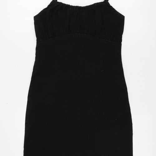 New Look Womens Black  Cotton A-Line  Size 10  Square Neck