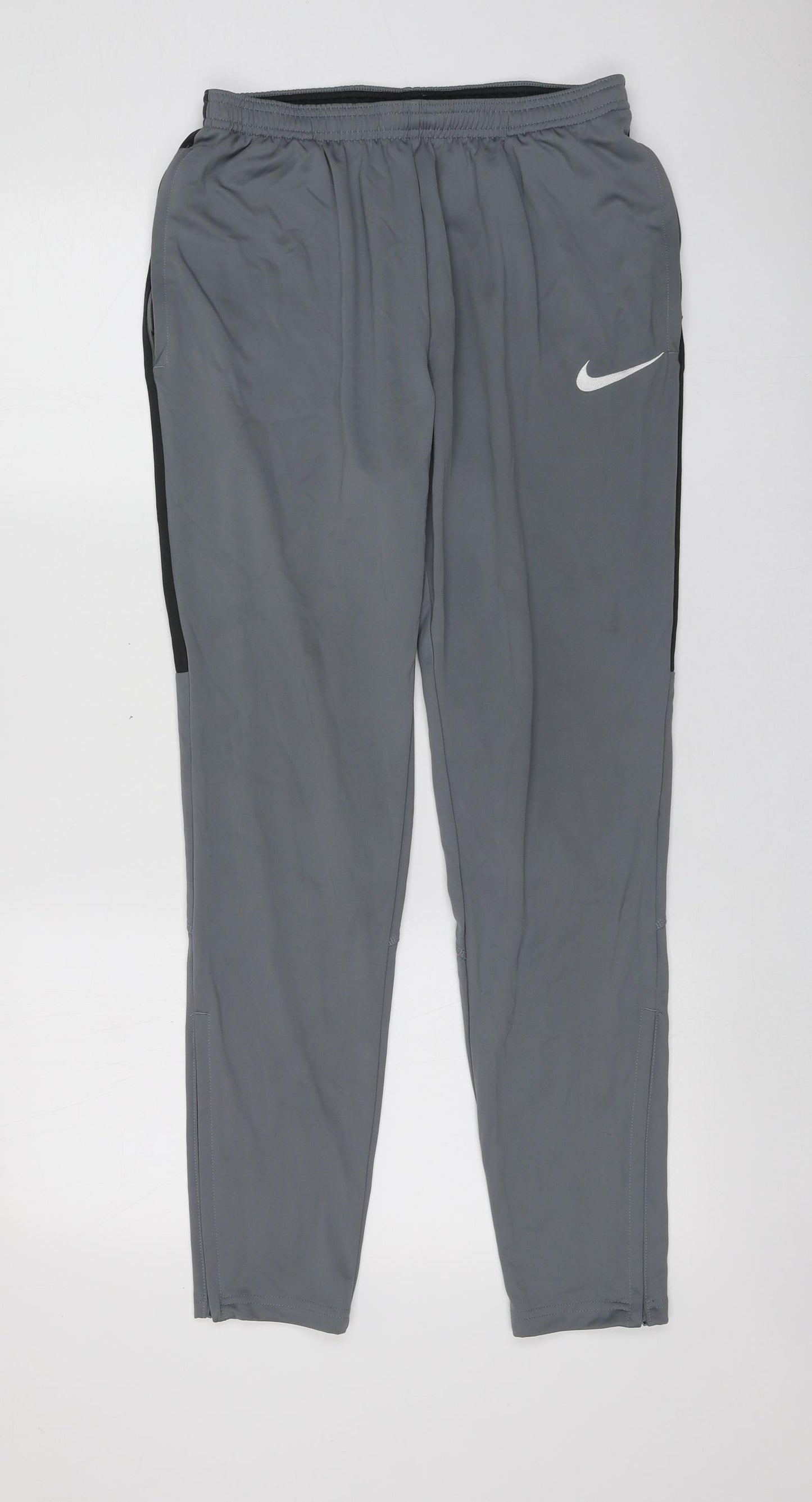 Nike Mens Grey  100% Polyester Jogger Trousers Size S L28 in Regular