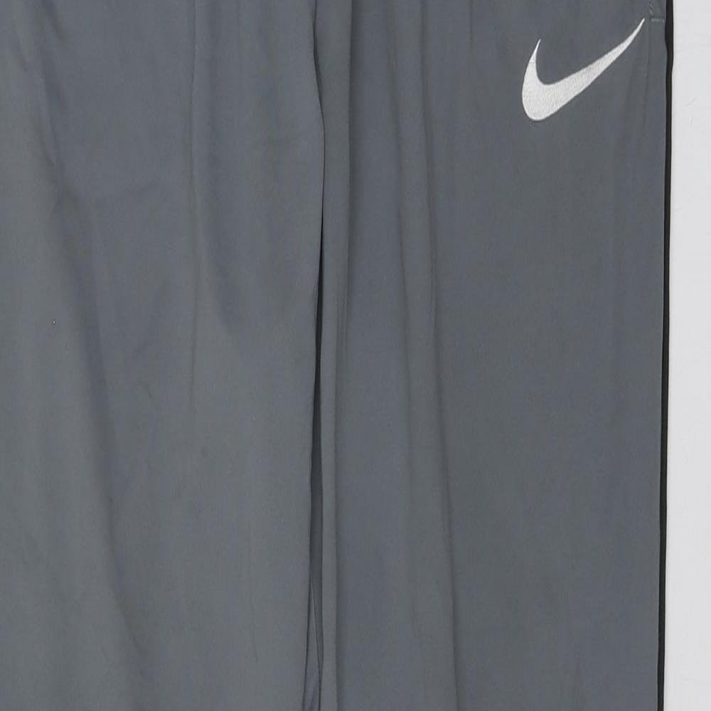 Nike Mens Grey  100% Polyester Jogger Trousers Size S L28 in Regular