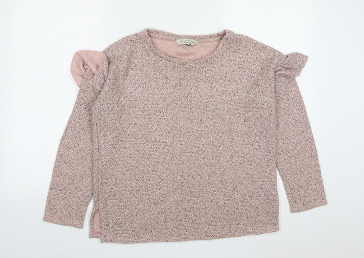 F&F Womens Pink Round Neck  Acrylic Pullover Jumper Size 8