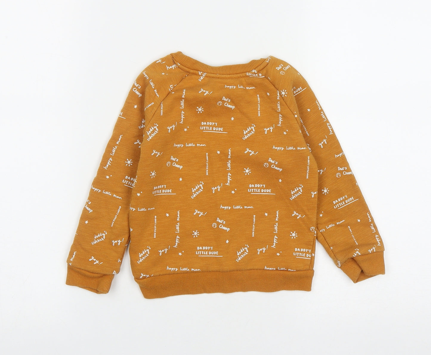 Primark Boys Brown Geometric Cotton Pullover Sweatshirt Size 2 Years