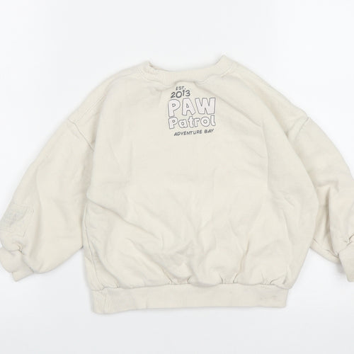 Zara Boys White  Cotton Pullover Sweatshirt Size 2-3 Years   - Paw Patrol