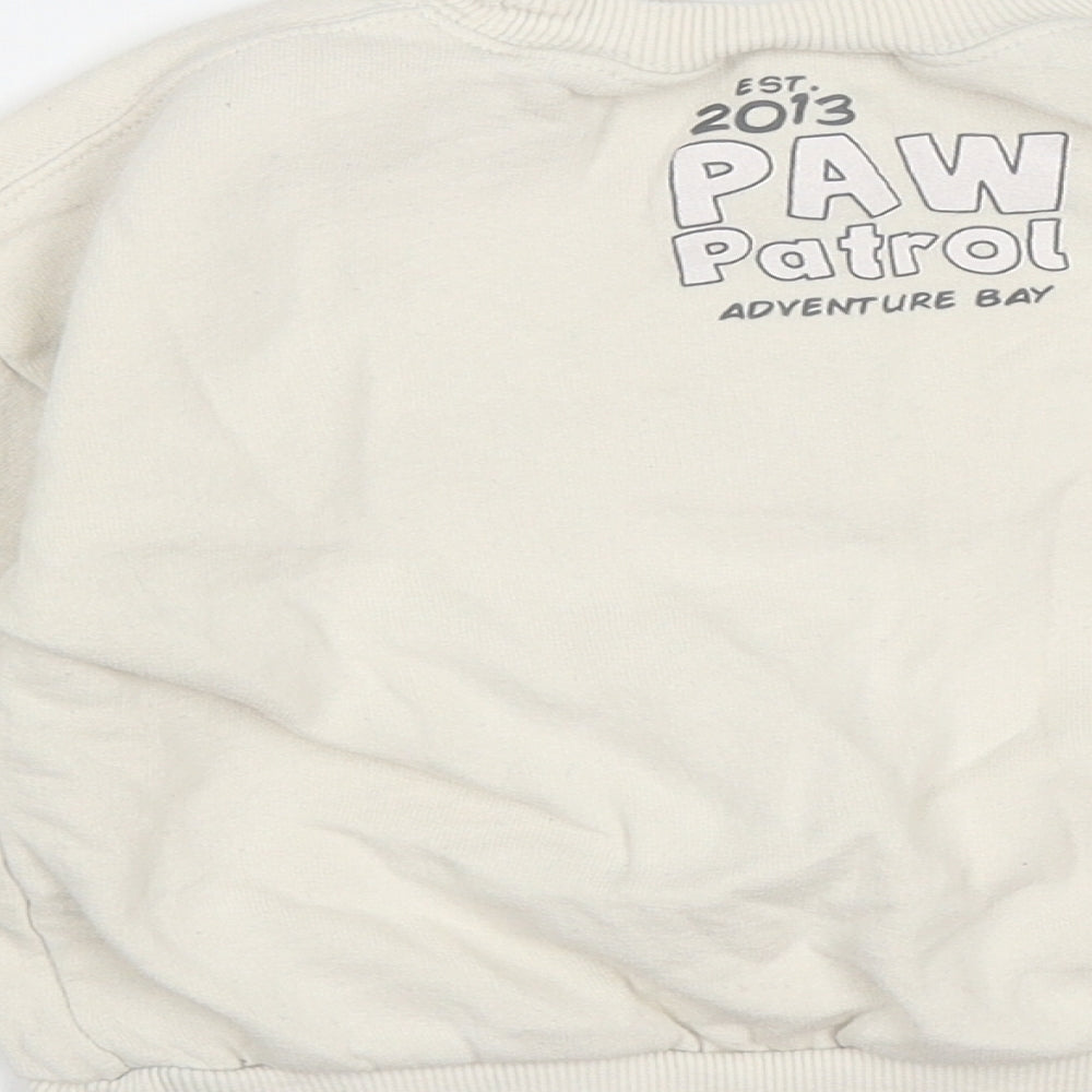Zara Boys White  Cotton Pullover Sweatshirt Size 2-3 Years   - Paw Patrol