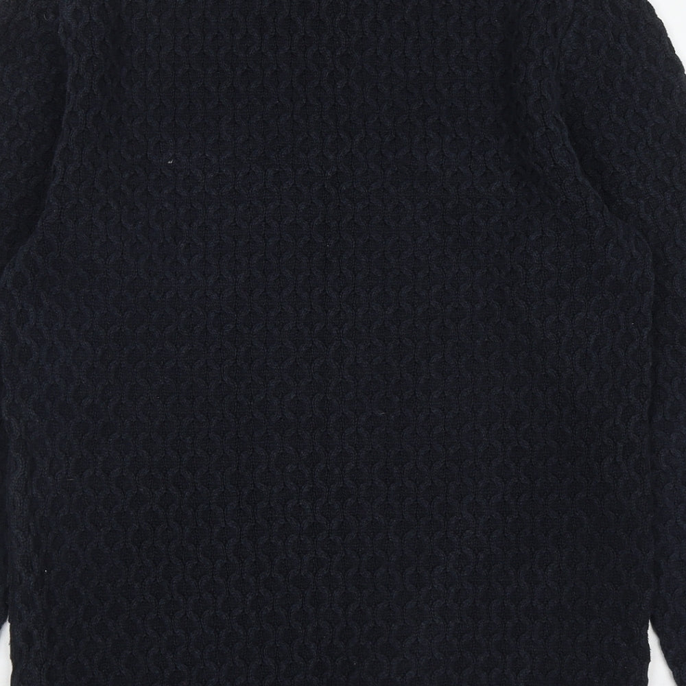H&M Womens Blue Round Neck  Cotton Pullover Jumper Size M
