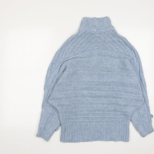 George Womens Blue High Neck  Acrylic Pullover Jumper Size 12   - Size12/14