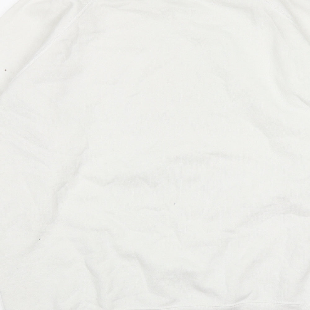 Hanes Activewear Womens White  Cotton Pullover Sweatshirt Size L   - Deer Print