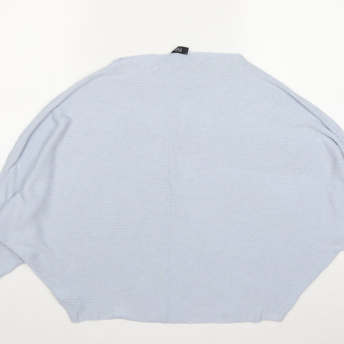 F&F Womens Blue Square Neck  Viscose Pullover Jumper Size 16