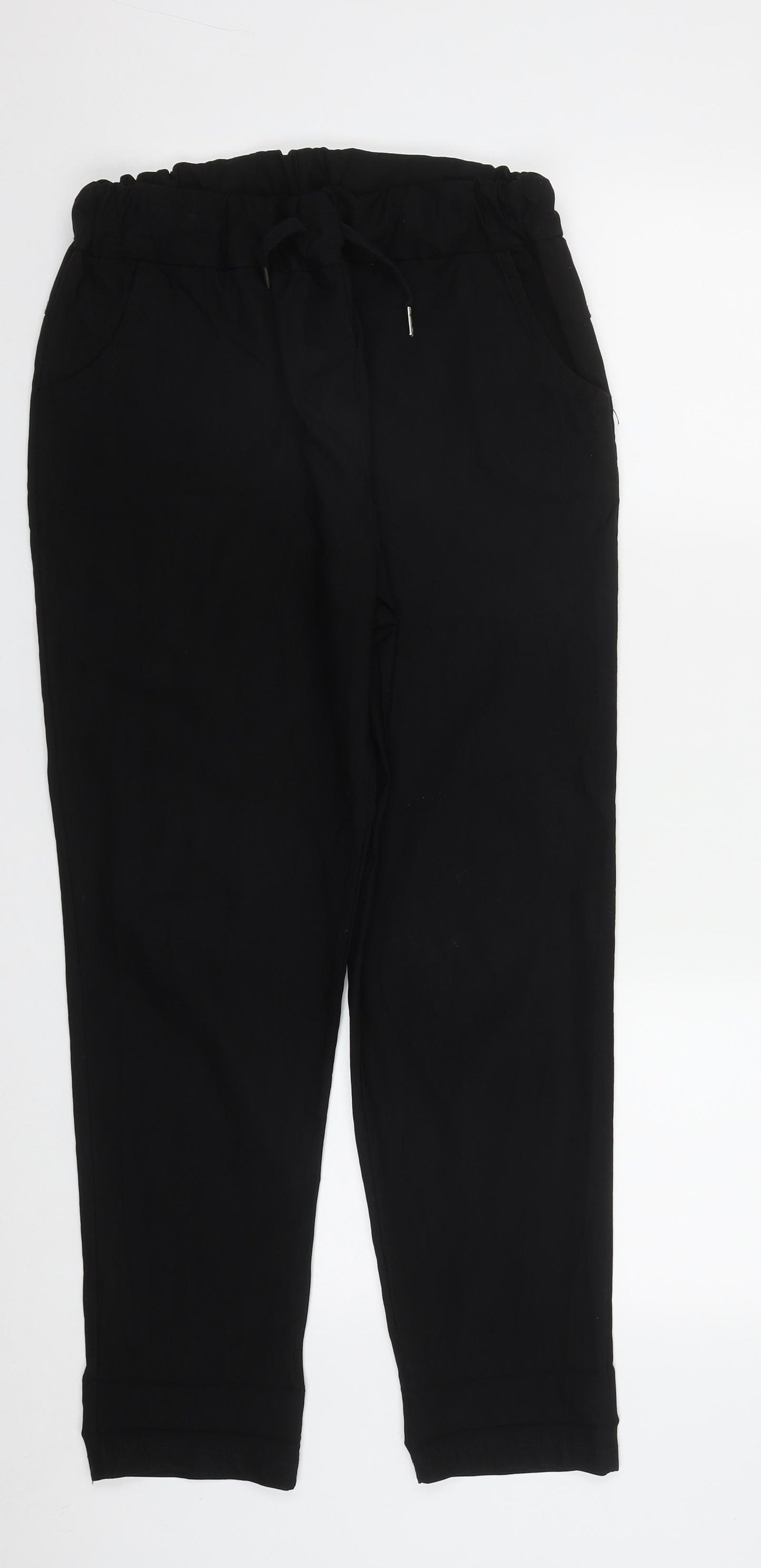 Preworn Womens Black  Viscose Trousers  Size 3XL L27 in Regular Drawstring