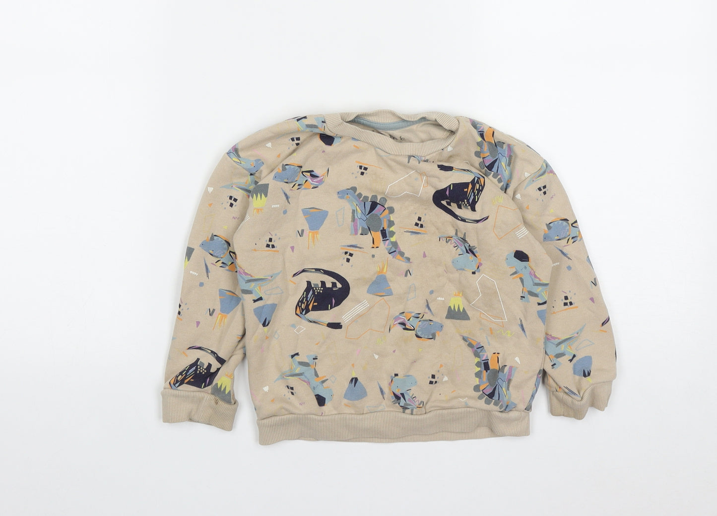 Nutmeg Boys Brown  Cotton Pullover Sweatshirt Size 3-4 Years   - Dinasour Print
