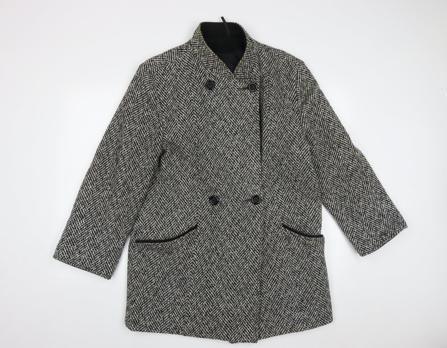 Debenhams Womens Black   Parka Coat Size 14  Button