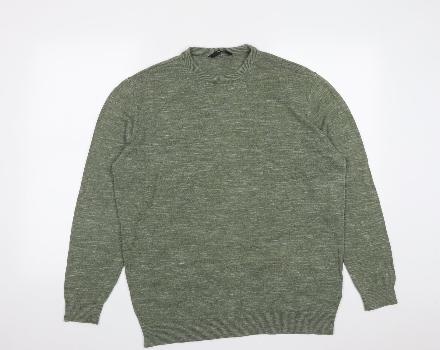 George Mens Green Round Neck  Cotton Pullover Jumper Size XL