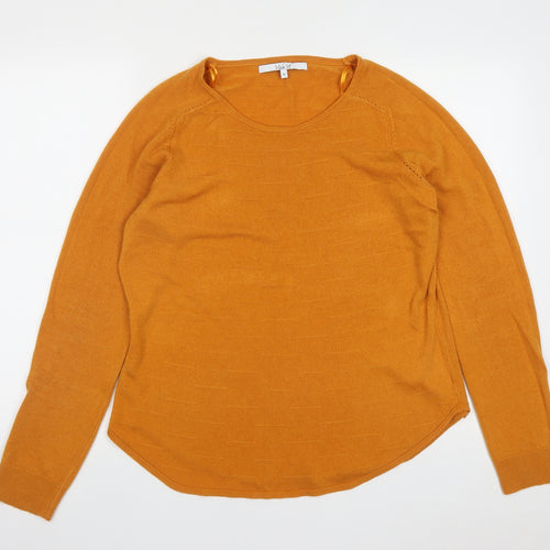 Vida VI Womens Yellow Round Neck  Polyester Pullover Jumper Size XL