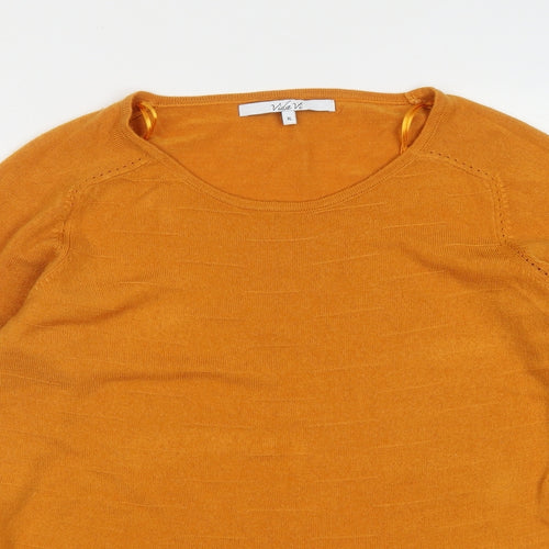 Vida VI Womens Yellow Round Neck  Polyester Pullover Jumper Size XL