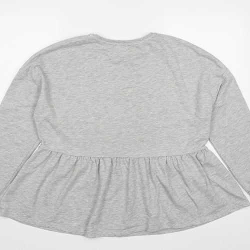 Matalan Womens Grey  Cotton Pullover Sweatshirt Size L