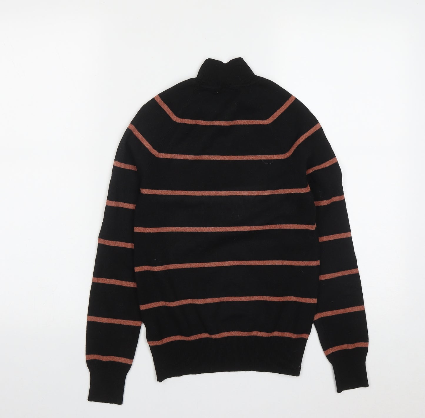 Primark Womens Brown High Neck Striped Polyester Pullover Jumper Size XS