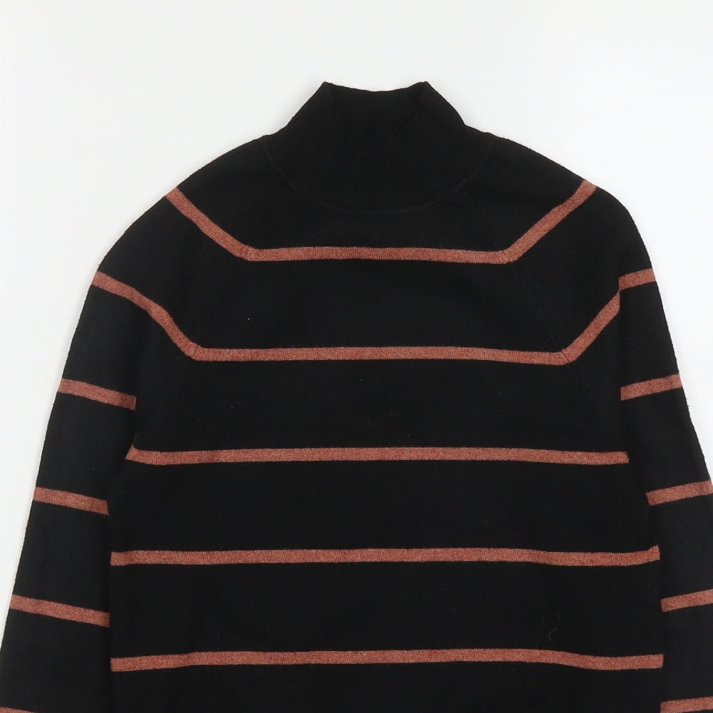 Primark Womens Brown High Neck Striped Polyester Pullover Jumper Size XS