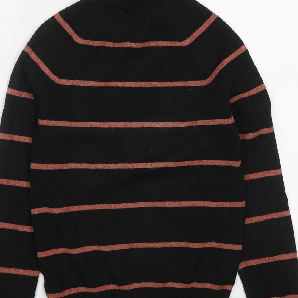 Primark Womens Brown High Neck Striped Polyester Pullover Jumper Size XS