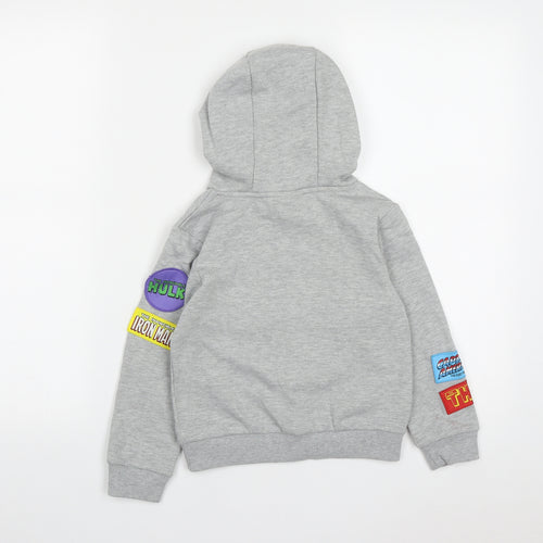 Marvel Boys Grey  Cotton Pullover Hoodie Size 5-6 Years