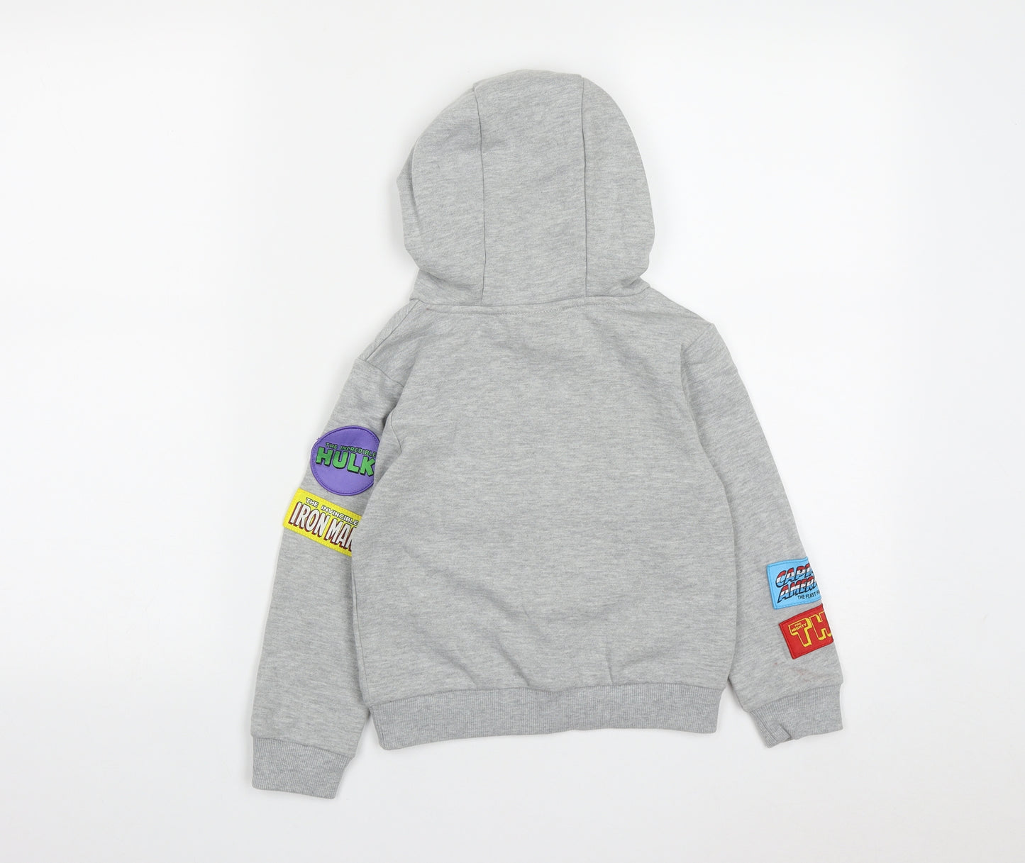 Marvel Boys Grey  Cotton Pullover Hoodie Size 5-6 Years